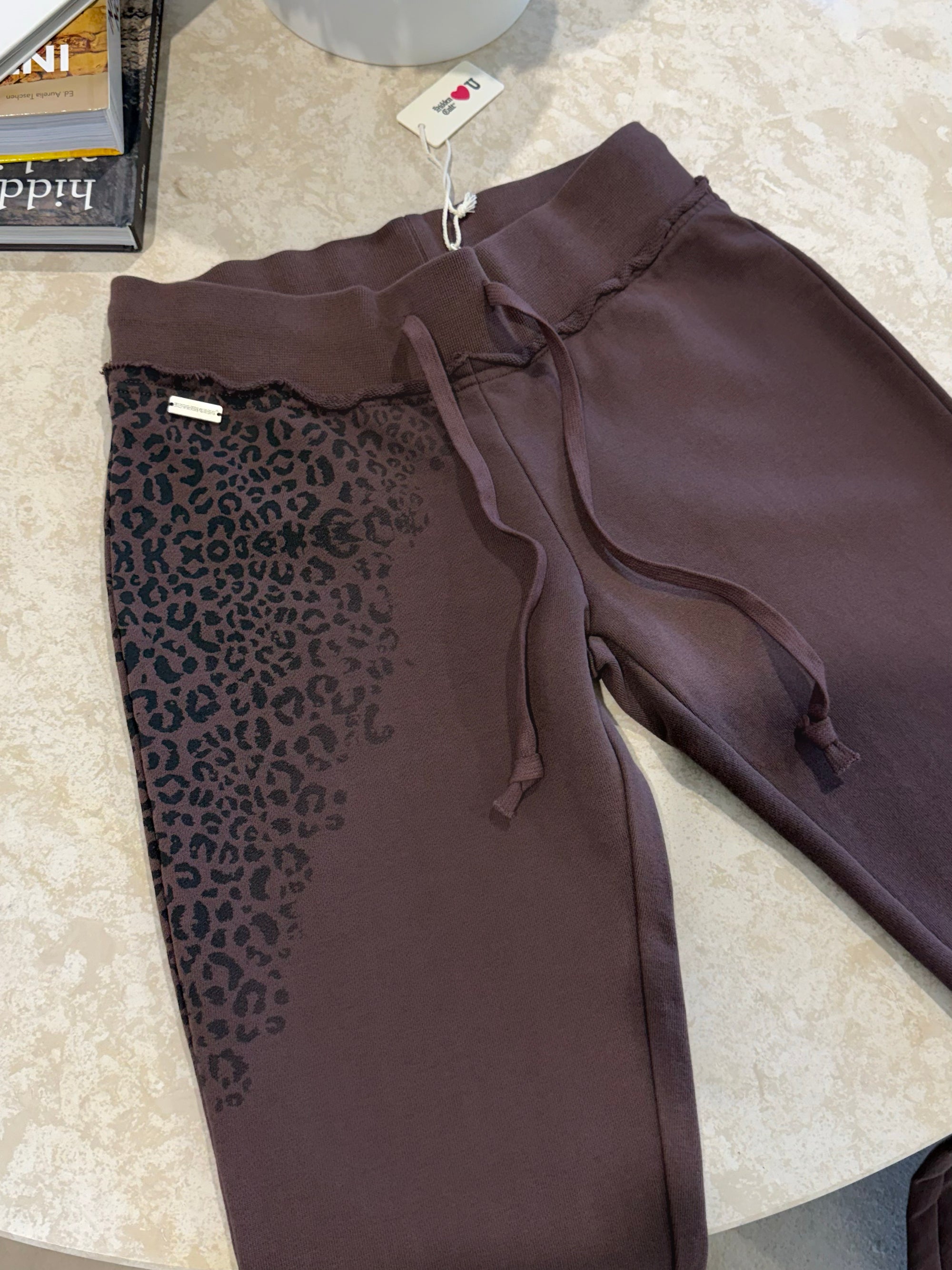 HIDDEN CULT Fine Cotton Cheetah Dark Brown Pants y2k Bootcut distressed Tall Friendly Fashion TikTok