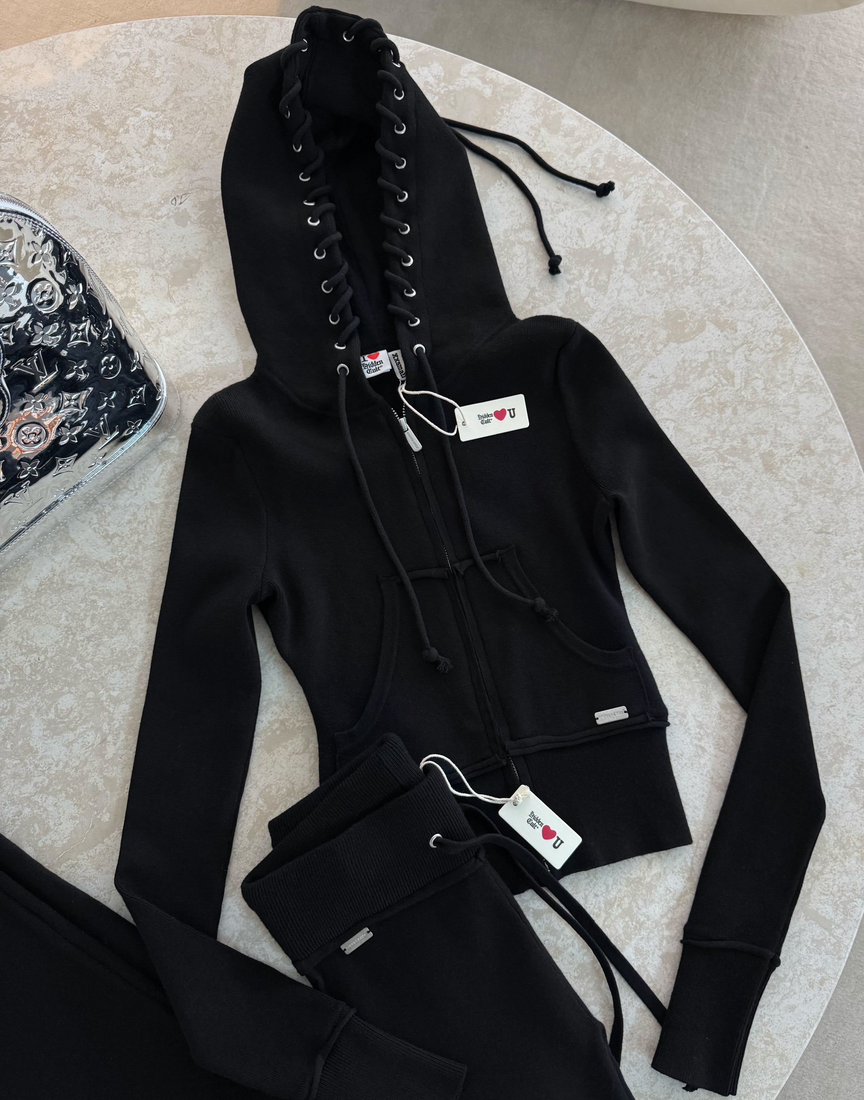 SIGN UP - Jet Black Soft Knit Set