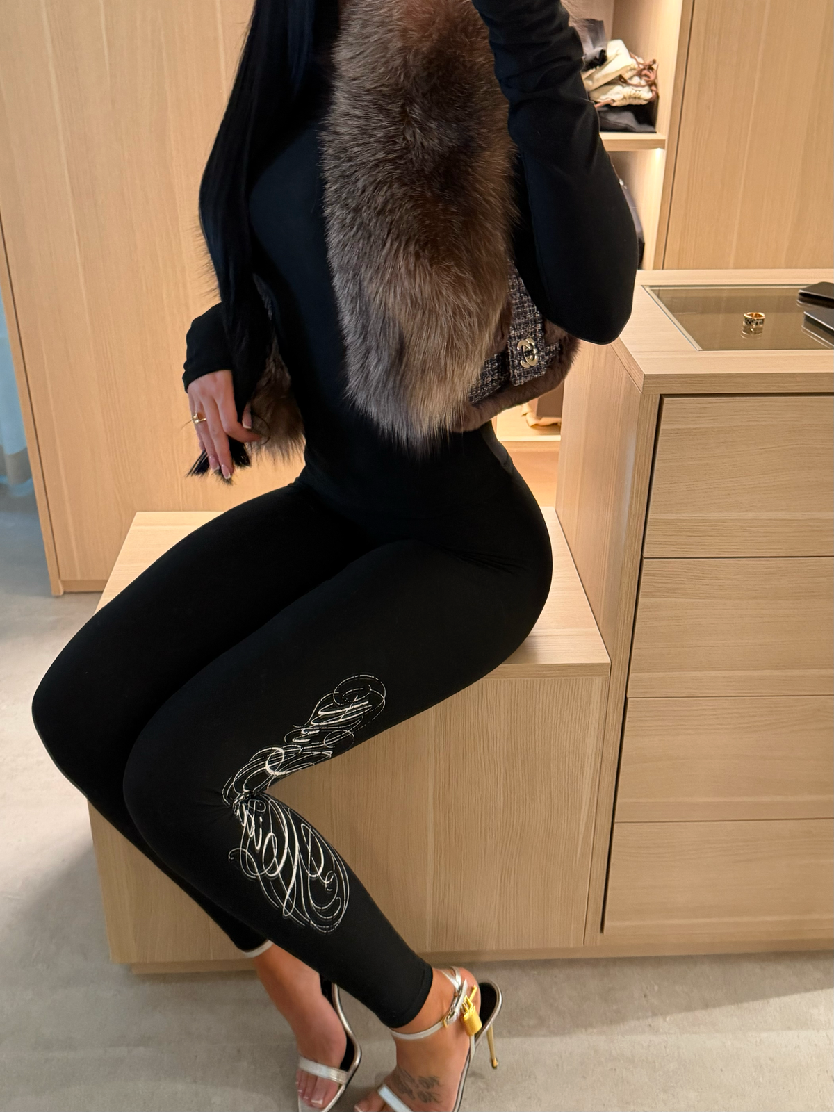HIDDEN CULT Smooth Signature Leggings Black Stretch Gym Bodycon Athleisure Workout Tall TikTok