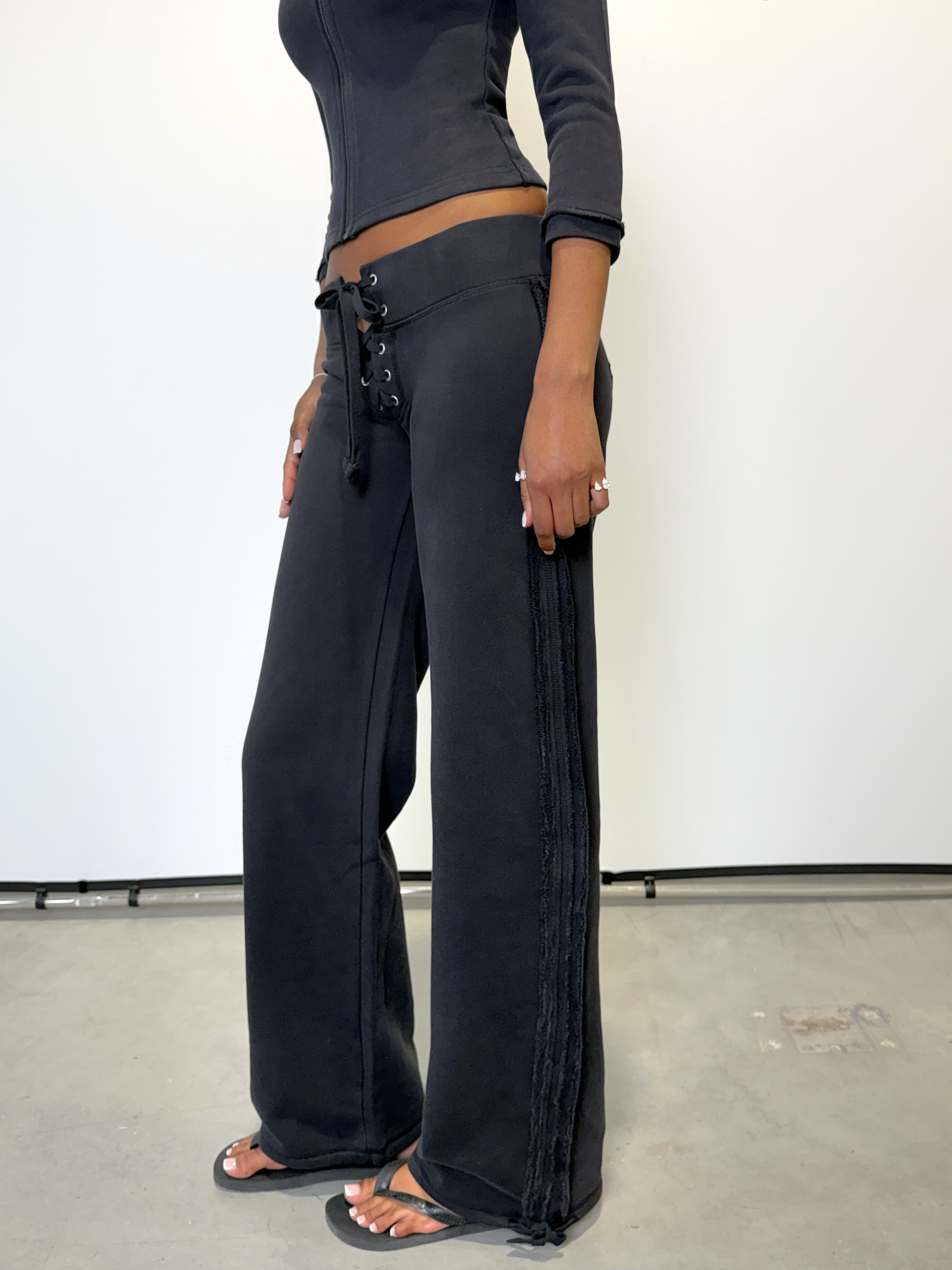 SIGN UP - Vintage Black Three-Quarter Zip Sweater