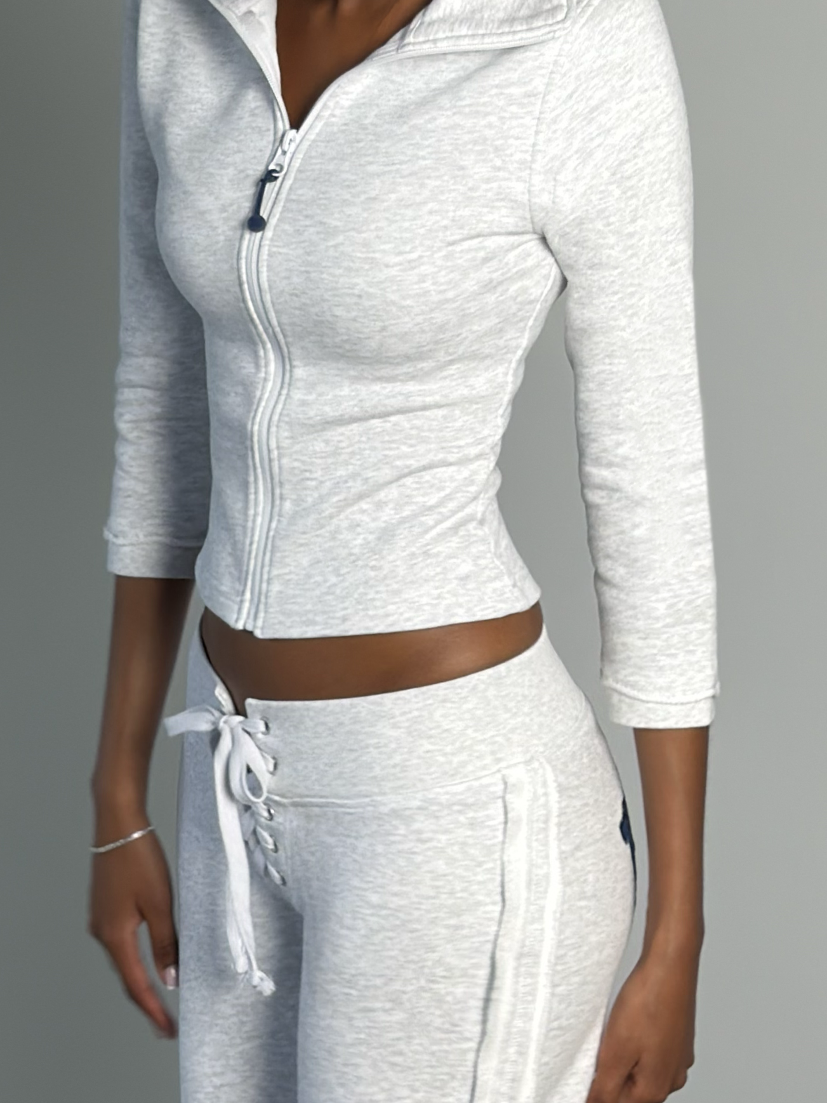 SIGN UP - Navy Cloud Grey Three-Quarter Zip Sweater