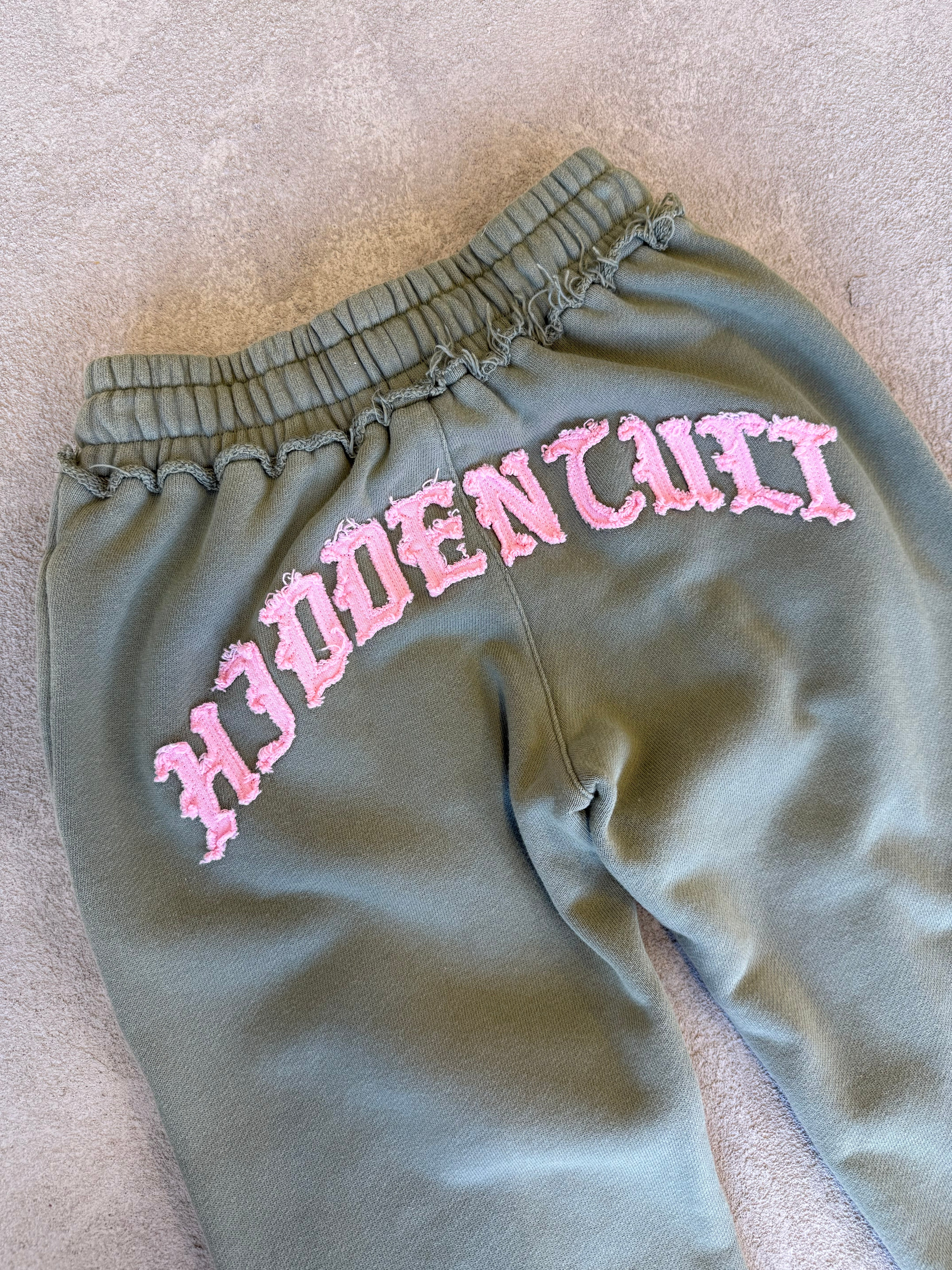 HIDDEN CULT Melore Distressed Sweatsuit Tall Friendly Green Pink Distressed Sweatsuit TikTok