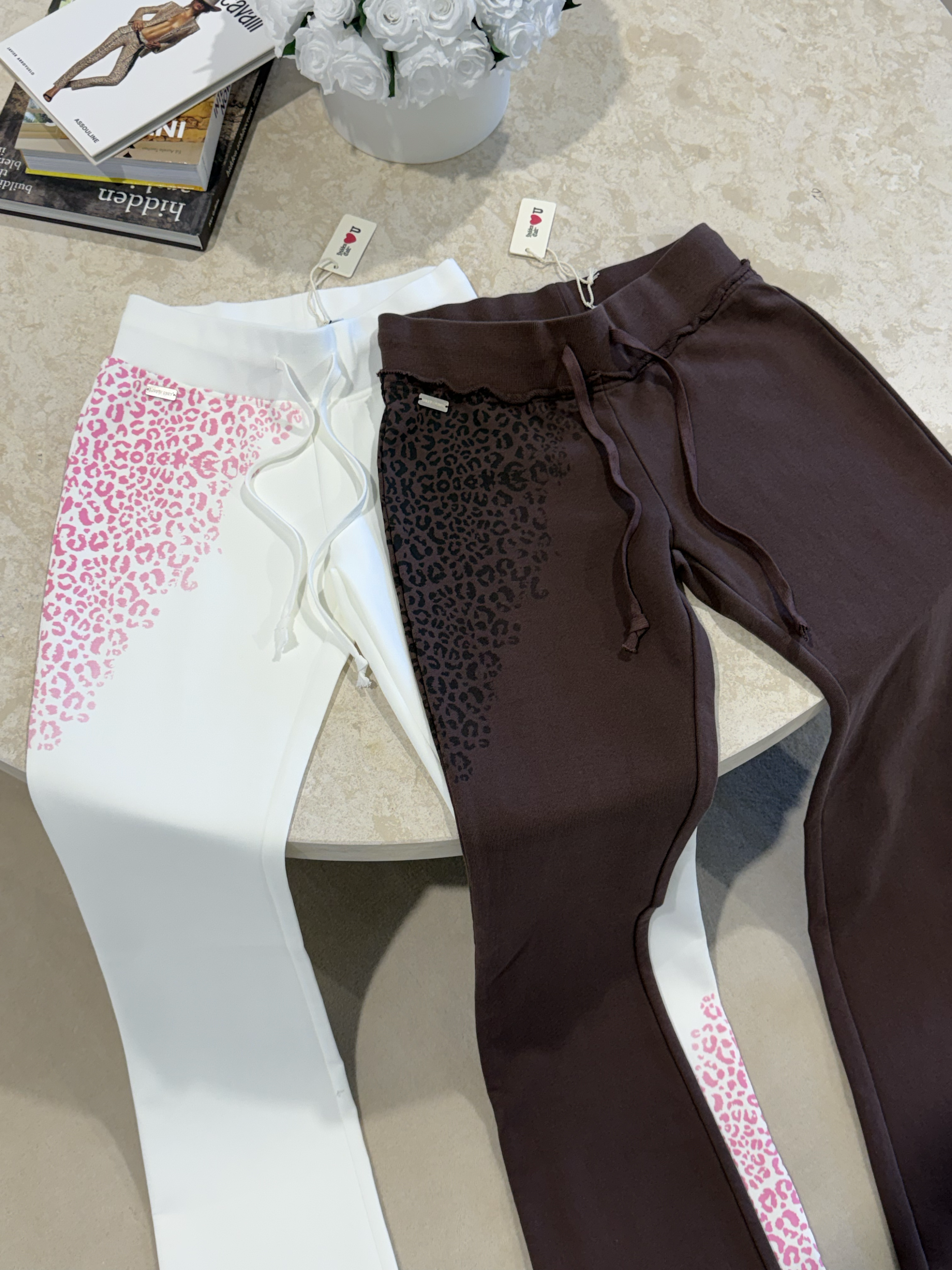 HIDDEN CULT Fine Cotton Cheetah Dark Brown Pants y2k Bootcut distressed Tall Friendly Fashion TikTok