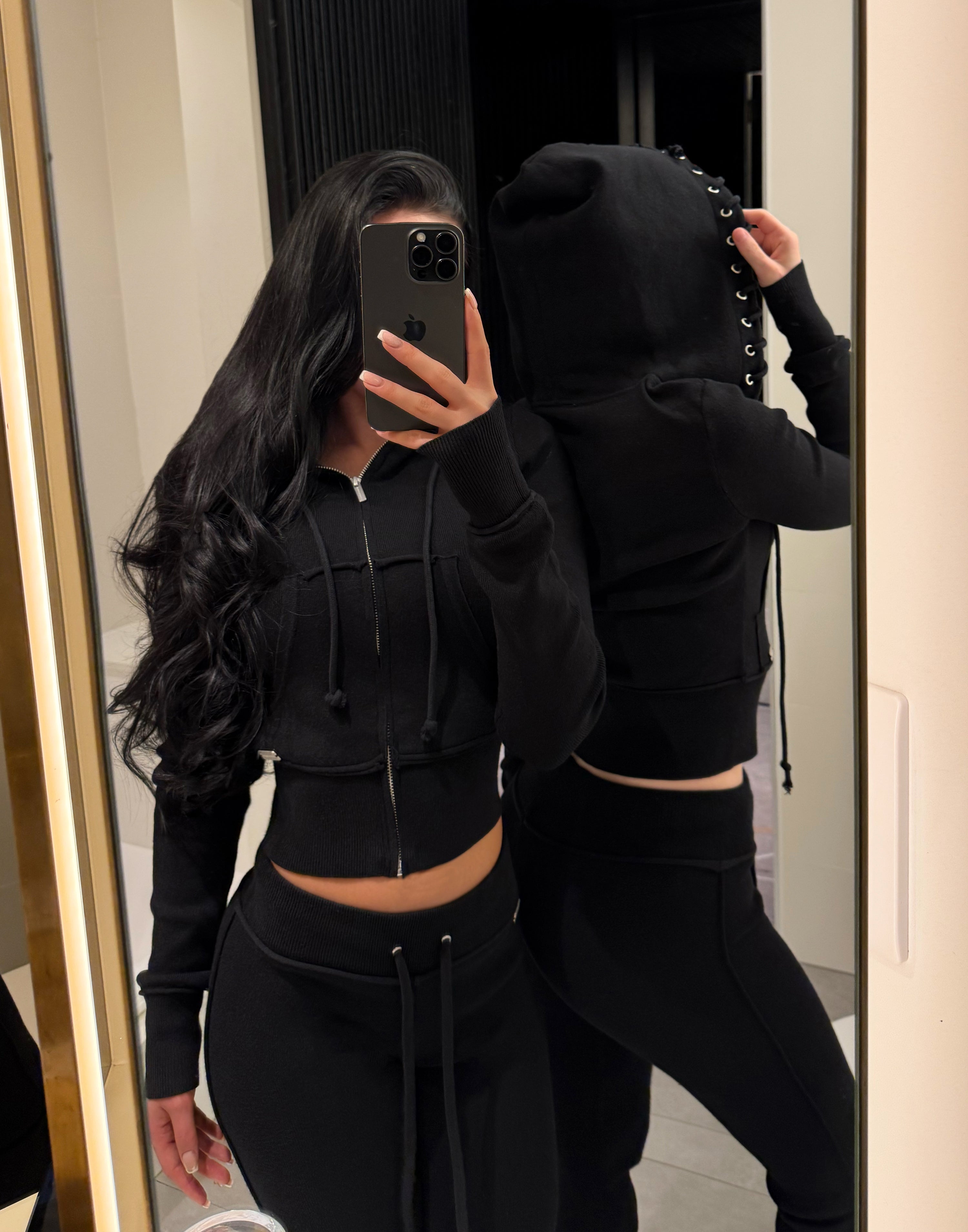 SIGN UP - Jet Black Soft Knit Set