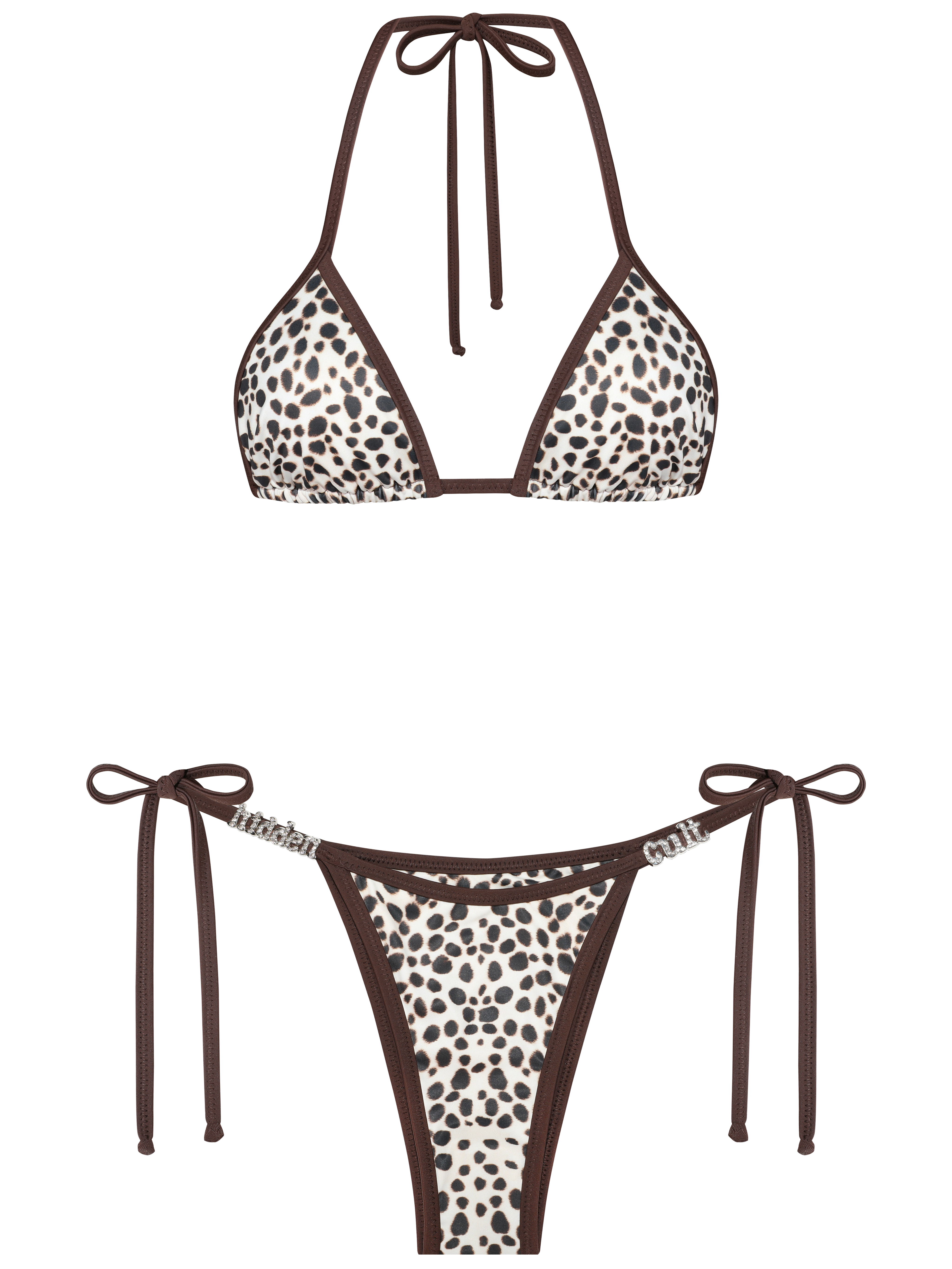 HIDDEN CULT Cheetah Dark Brown Bikini Set Leopard string bikini Swimwear Summer Vacation Vacay