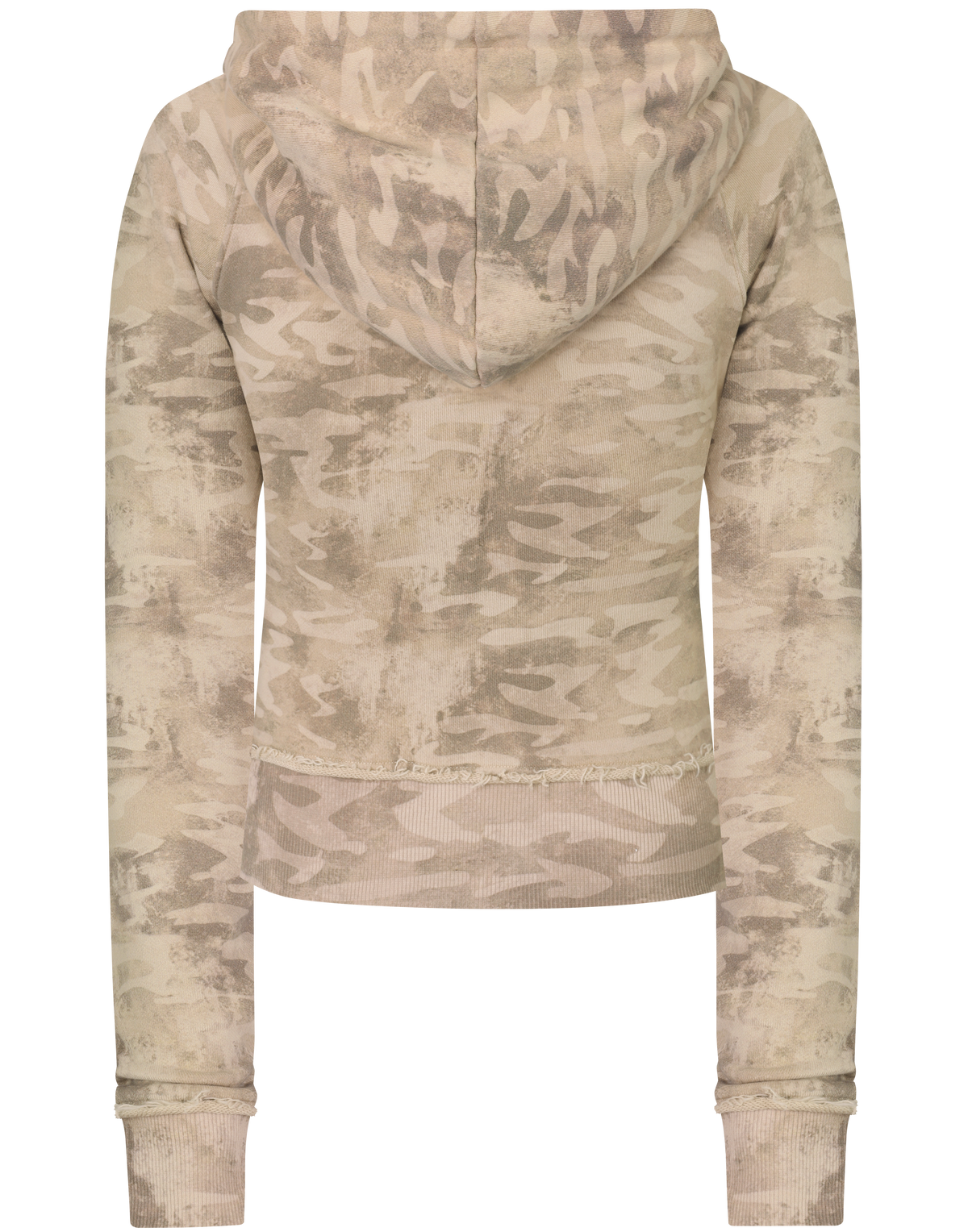 HIDDEN CULT Desert Camo Zip Hoodie Beige Camouflage Hoodie Distressed Womens Slim fit fitted TikTok
