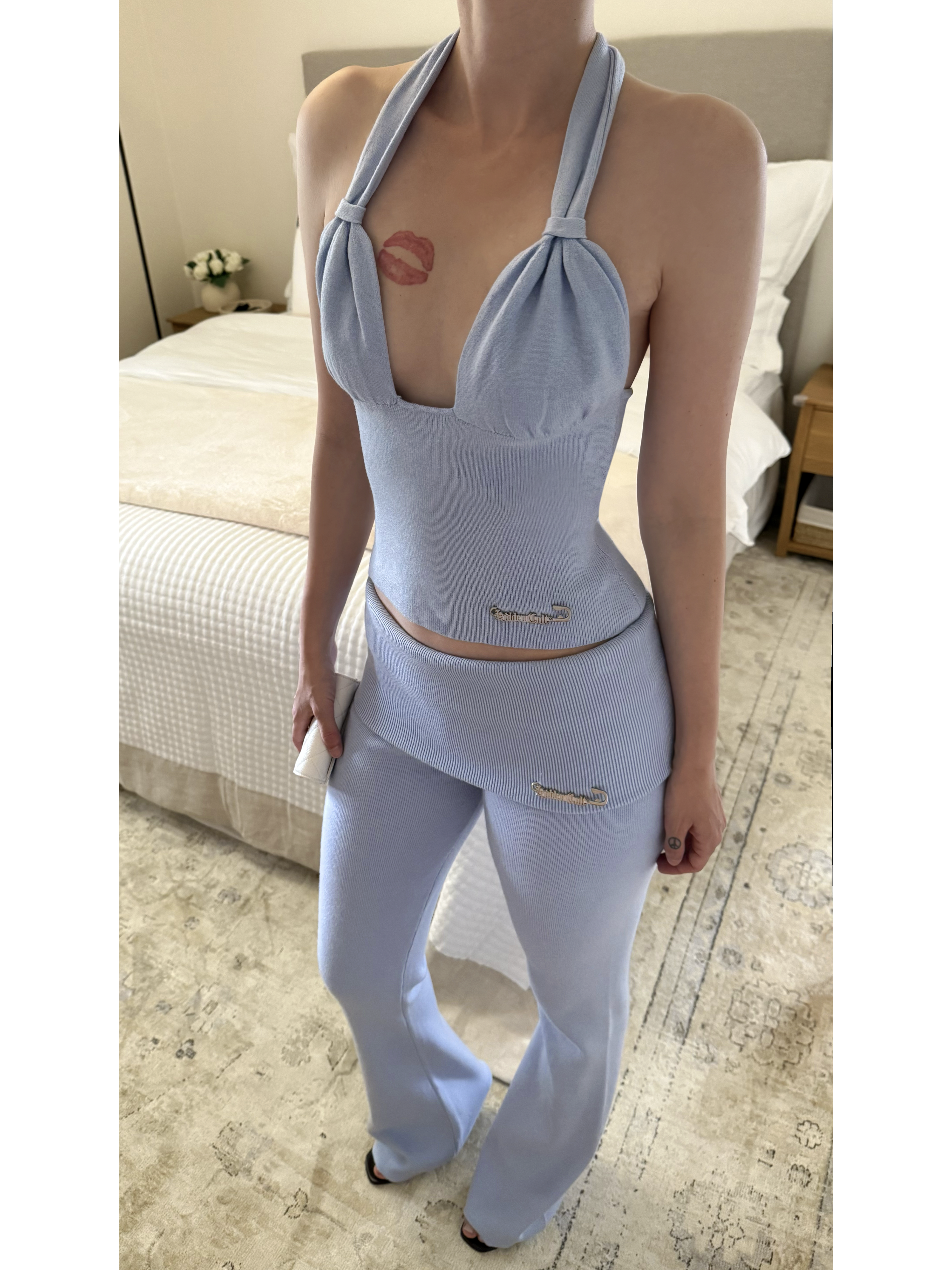 Pearl Soft Knit Halter Top