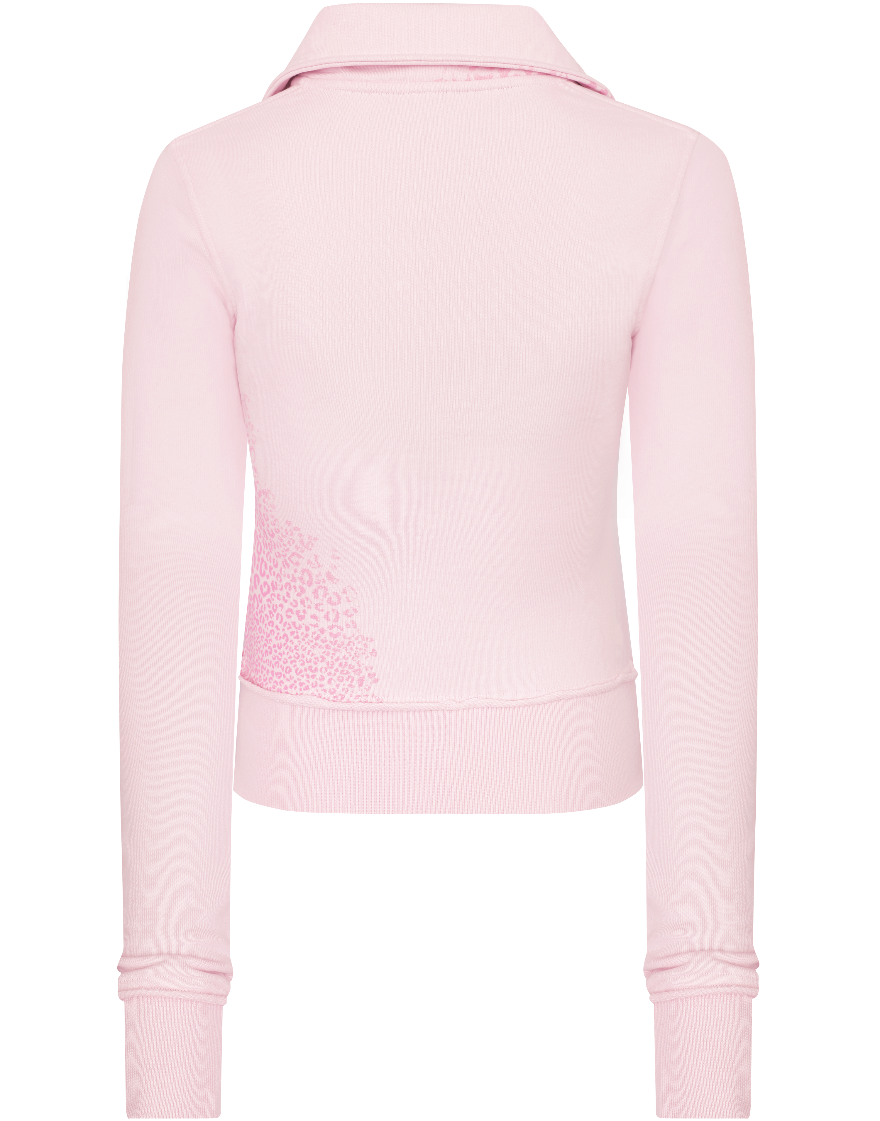 HIDDEN CULT Pink Cheetah Track Jacket Worn Distressed Womens Slim fit Form fitted Sweater TikTok