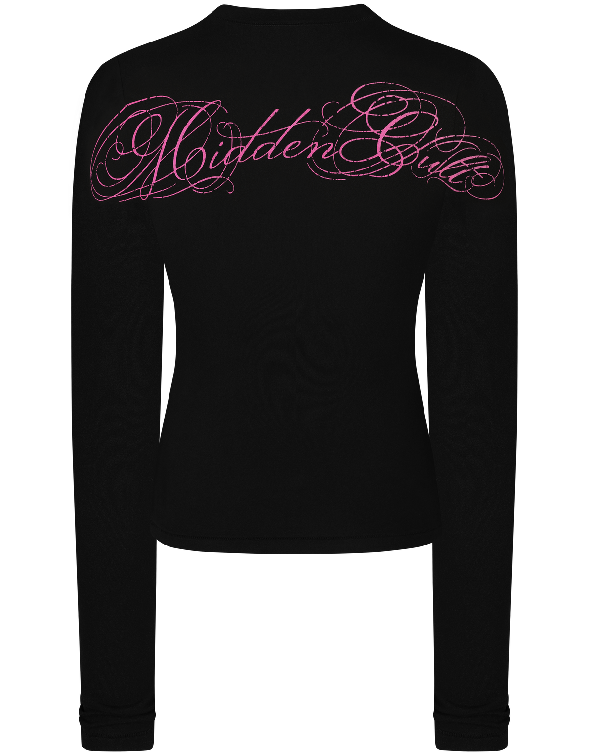 HIDDEN CULT Thermal Pink Signature Longsleeve Black Stretch Soft Gym Top Black Workout Wear TikTok