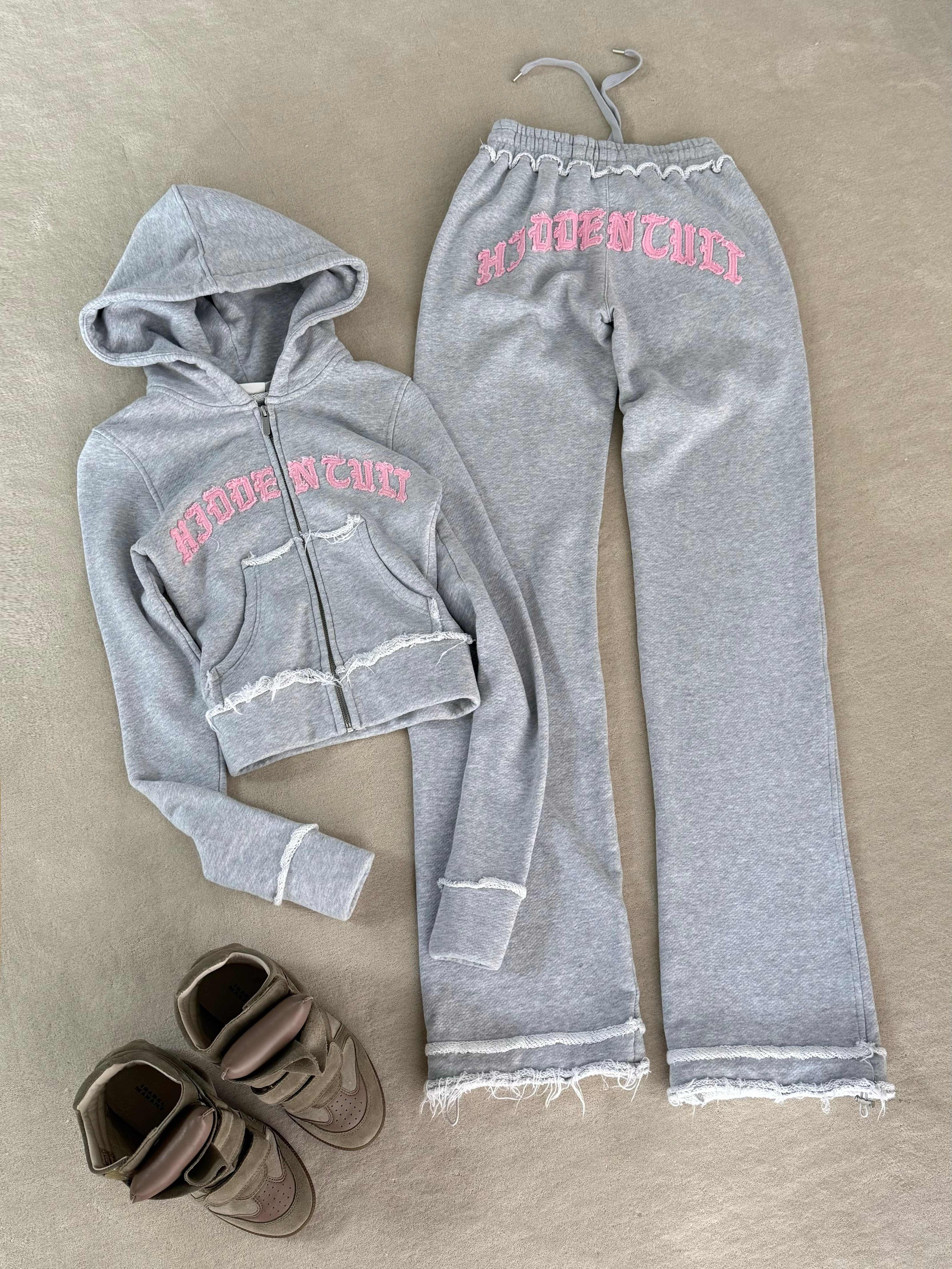 DROP OCT 17TH - Paleora Fitted Distressed Zip Hoodie